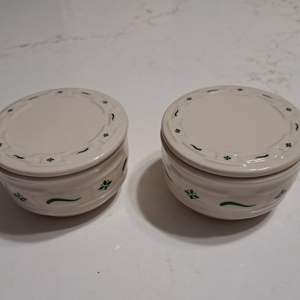 Longaberger Traditions Heritage Woven Green  Petite Bowls